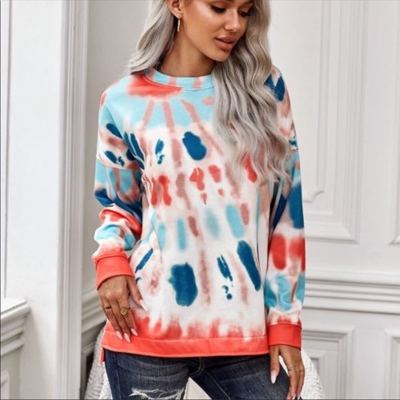 Private Label Sweaters - 💃🏻GIA Tie Dye crew neck pullover sweater